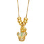 Fashion Cactus Heart Bear Pendant Necklace for Women