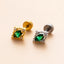 18K Gold Plated Geometric Flower Zircon Ear Cartilage Studs with Stainless Steel Rod