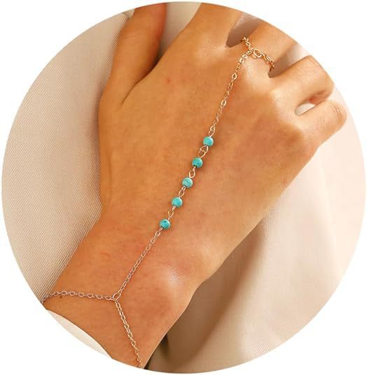 Minimalist Pearl & Bead Copper Bracelet with Zircon Love Chain