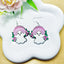 1 Pair Acrylic Floral Ghost Print Drop Earrings