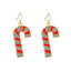 Fashion Christmas Tree Candy Cane Bell Drop Earrings for Women