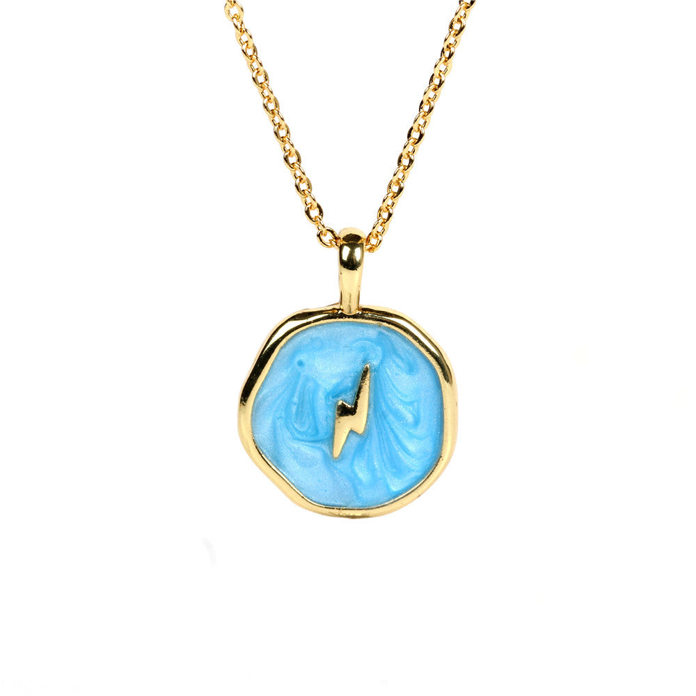 Fashion Copper Drop Oil Star And Moon Necklace Wholesale