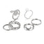 Fashion Snake Alloy Rhinestone & Moon Pearl Ring Set - 6 Pieces Women's Jewelry