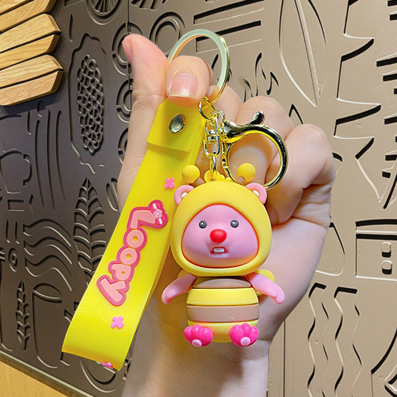 Cartoon Fruit Doll PVC Keychain Accessory