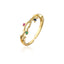 Fashion Geometric Zircon Open Ring in 18k Gold Plated Copper