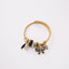 Women's Gold Stainless Steel Crystal Cuff Bracelet with Butterfly Tassel Charm