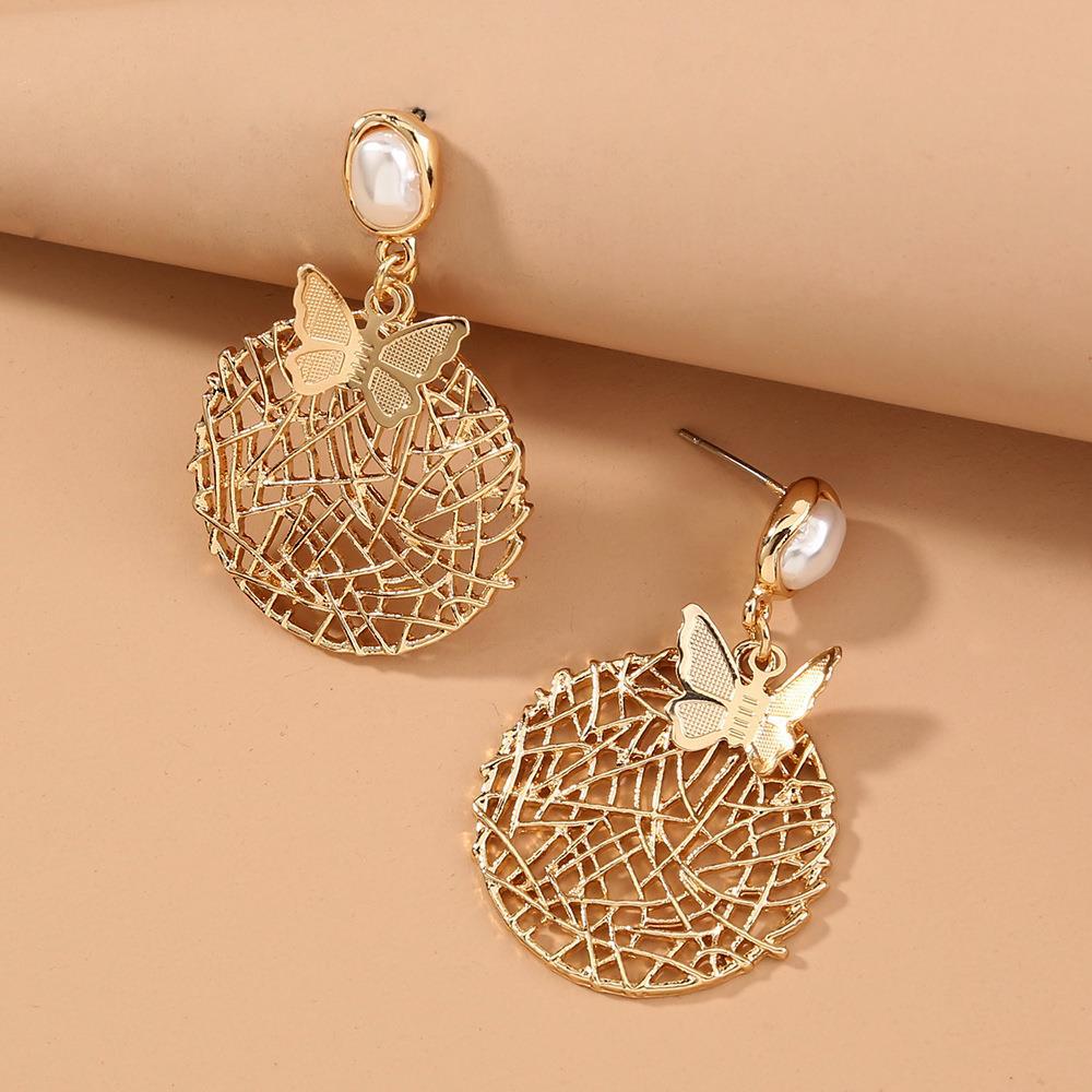 1 Pair Simple Style Solid Color Resin Copper Drop Earrings