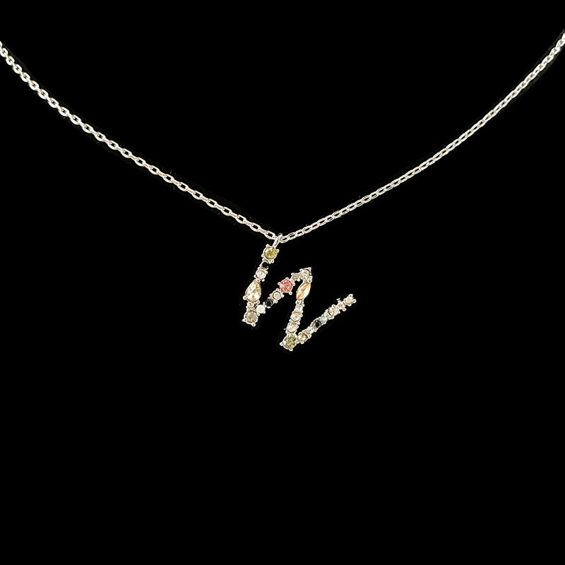 Simple Style 18k Gold Zircon Letter Pendant Necklace