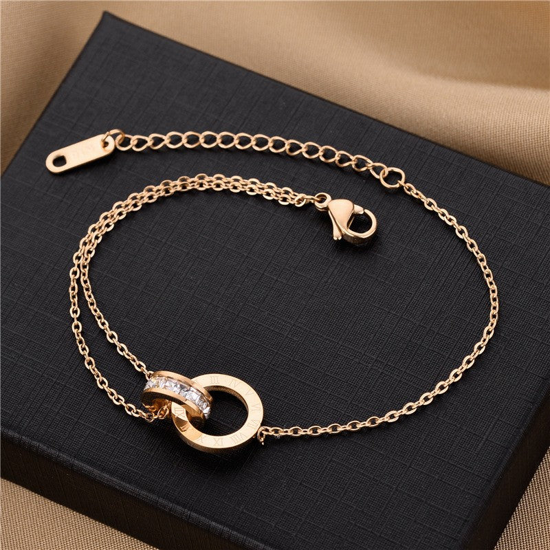 1 Piece Fashion Constellation Titanium Steel Water Ripples Plating Bracelets