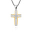 Hip-Hop Retro Cross Zircon Inlay Titanium Steel Men's Pendant Necklace with Tire Tread Design