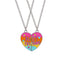 Cute Heart & Butterfly Alloy Enamel Pendant Necklace Set for Children