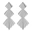 Ginkgo Leaf Design Statement Folding Fan Drop Earrings