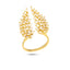 Elegant Leaf Design 18k Gold Plated Zircon Adjustable Ring