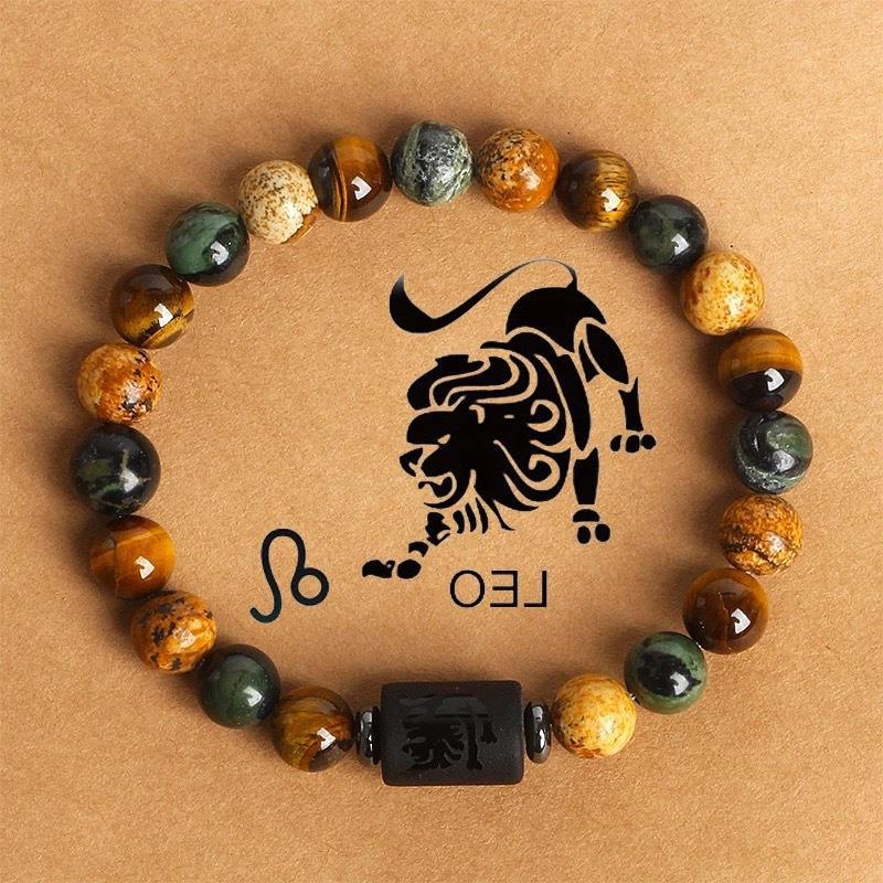 Casual Constellation Natural Stone Beaded Bracelets with Tiger Eye and Picture Stone