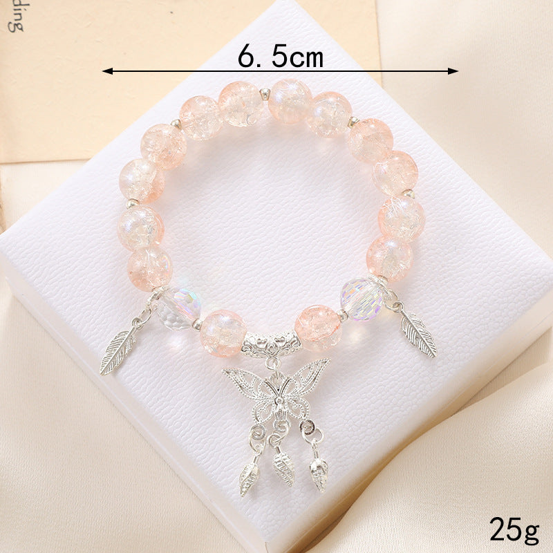 Lady Sweet Classic Pentagram Bell Crystal Alloy Moonstone Bracelets for Women