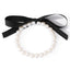 Simple Classic Bow Knot Imitation Pearl Elastic Bracelet