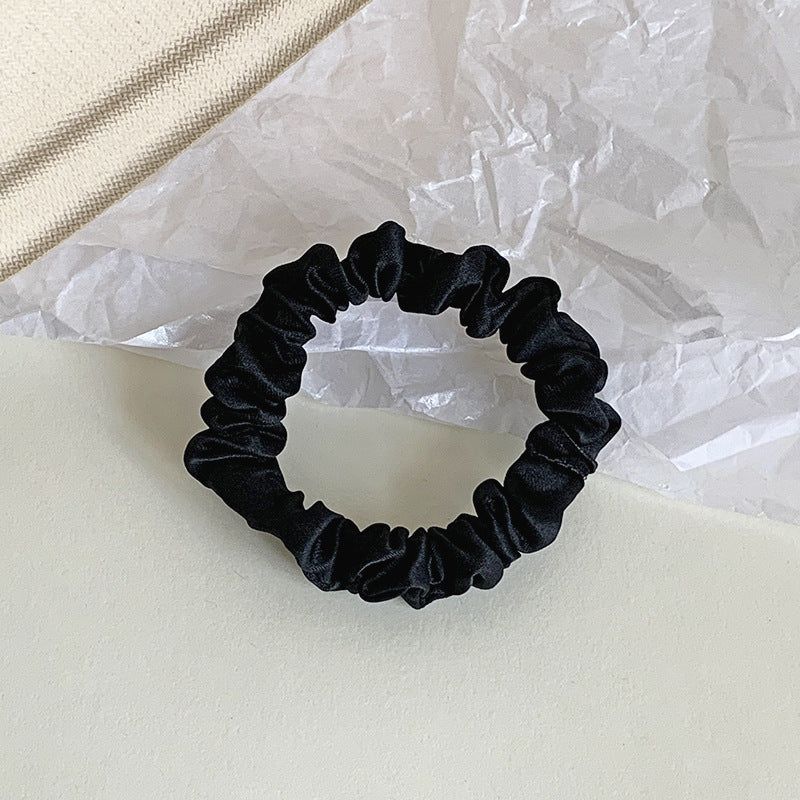 Simple Satin Solid Color Hair Tie Rubber Band for Girls