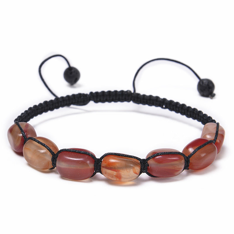 Colorful Natural Stone Beaded Bracelet with Tiger Eye and Agate Crystals