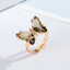 Vintage Adjustable Multicolor Butterfly Ring for Women