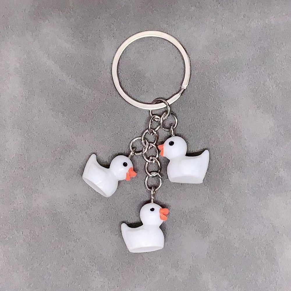 Cute Yellow Duck Resin Keychain Pendant Accessory