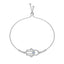 Sterling Silver Geometric Blue Eye Zircon Bracelet Women's Luxury Hand Ornament