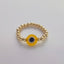 Artistic Evil Eye 18K Gold Plated Beaded Glass Ring