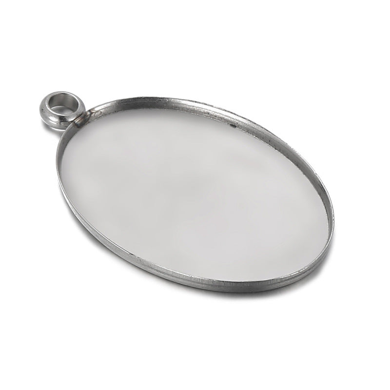 Geometric Stainless Steel Jewelry Oval Water Drop Pendant DIY Accessories