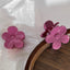 Cute Flower Shaped Pink Plastic Hair Claw Clip for Bangs and Side Hair