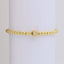 18k Gold Plated Copper Letter Zircon Beaded Stretch Bracelet