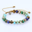 Simple Color Block Natural Stone Beaded Bracelet with Turquoise Yoga Design