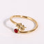 Simple Constellation Symbol Gold Plated Zircon Open Ring Set