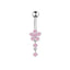 Heart Shape Zircon Inlay Stainless Steel Belly Ring Set