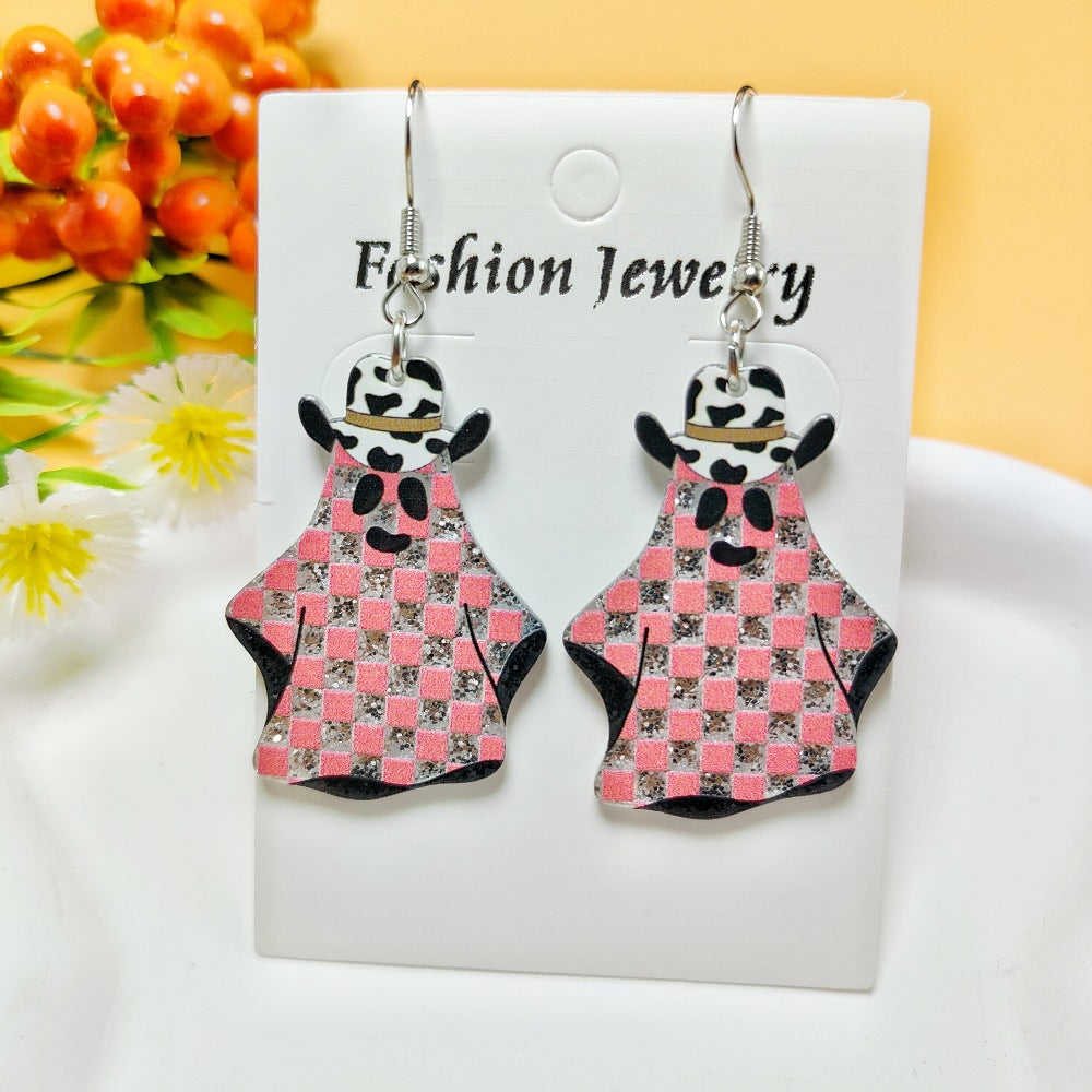 1 Pair Casual Simple Style Geometric Pumpkin Star Stoving Varnish Arylic Drop Earrings