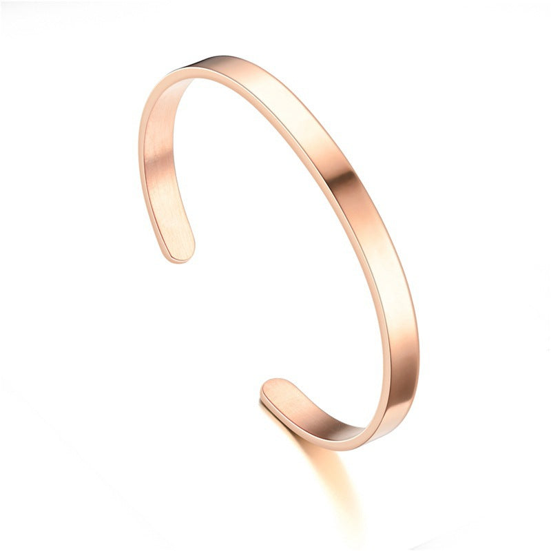 Fashion Letter Titanium Steel Plating Bangle 1 Piece