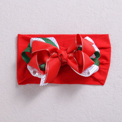 Plaid Bow Knot Nylon Baby Headband for Girls