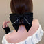 Elegant Pearl Bow Fabric Hair Clip - Korean Style Hairpin for Women