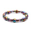 Colorful Obsidian and Hematite Double-Row Beaded Unisex Bracelet