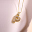 Vintage 18k Gold Plated Zircon Initial Pendant Necklace