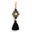 Pastoral Color Block Beaded Silicone Tassel Keychain for Women