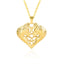 18K Gold Plated Stainless Steel Heart and Wolf Pendant Necklace