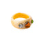 Simple Style Zircon Resin Jelly Color Ring with Three Stones