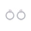 Simple Style Moissanite Circle Sterling Silver 18k Gold Plated Stud Earrings