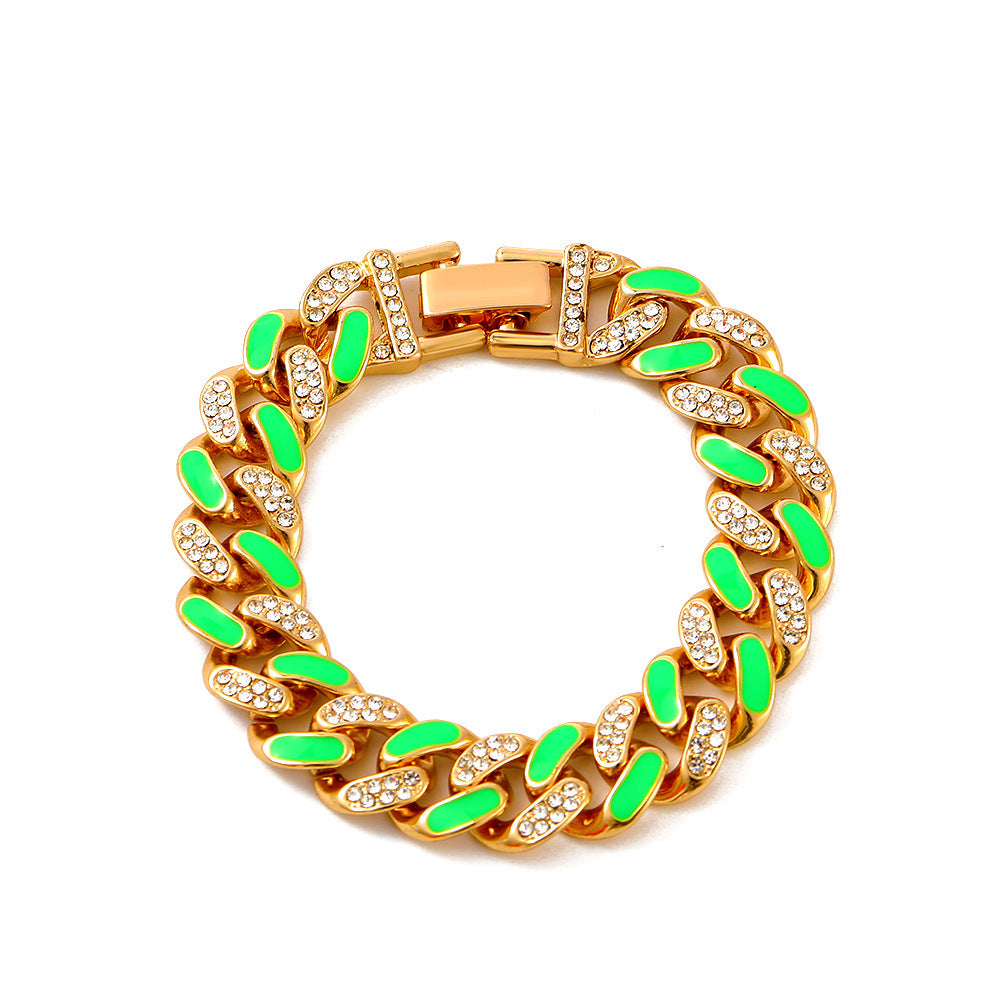 Hip-hop Diamond-studded Cuban Chain Bracelet Jewelry