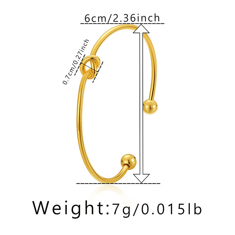 Simple Style Solid Color Gold Plated Metal Wholesale Bangle