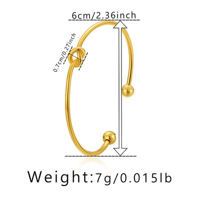 Simple Style Solid Color Gold Plated Metal Wholesale Bangle