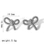 French Style Bow Knot Alloy & Titanium Steel Earrings - Light Luxury Stainless Steel Studs for Women