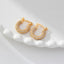 1 Pair Minimalist U Shape 18K Gold Plated Zircon Hoop Earrings