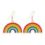 Casual Rainbow Enamel 14k Gold Plated Women's Drop Earrings