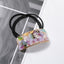 Retro Square Acetate Buckle Hair Tie with Leather Band