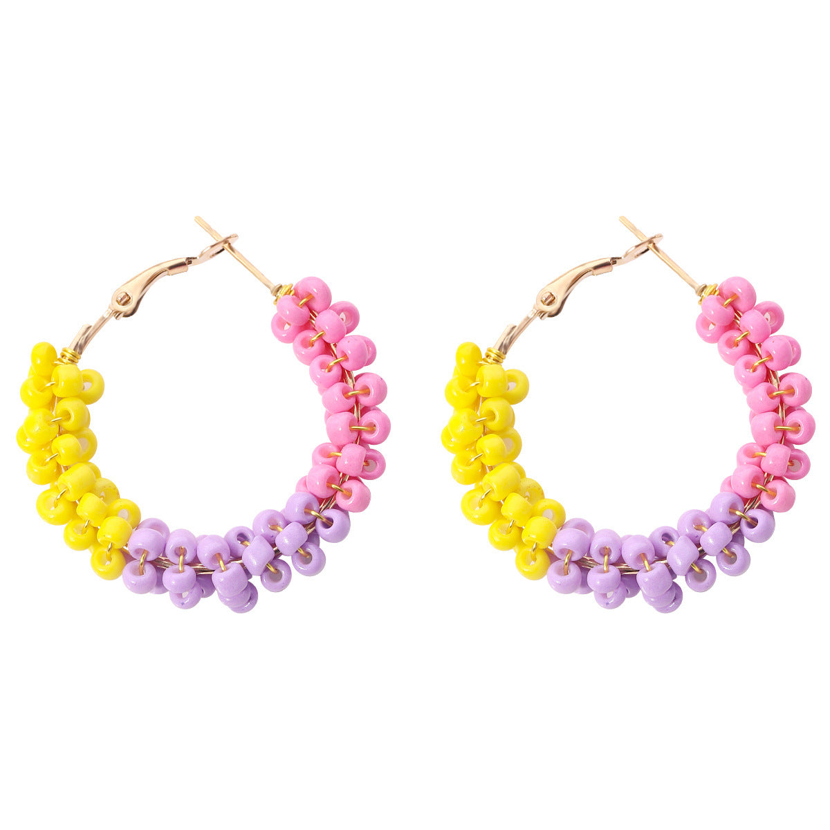 Fashion Synthetic Resin Beaded Earrings